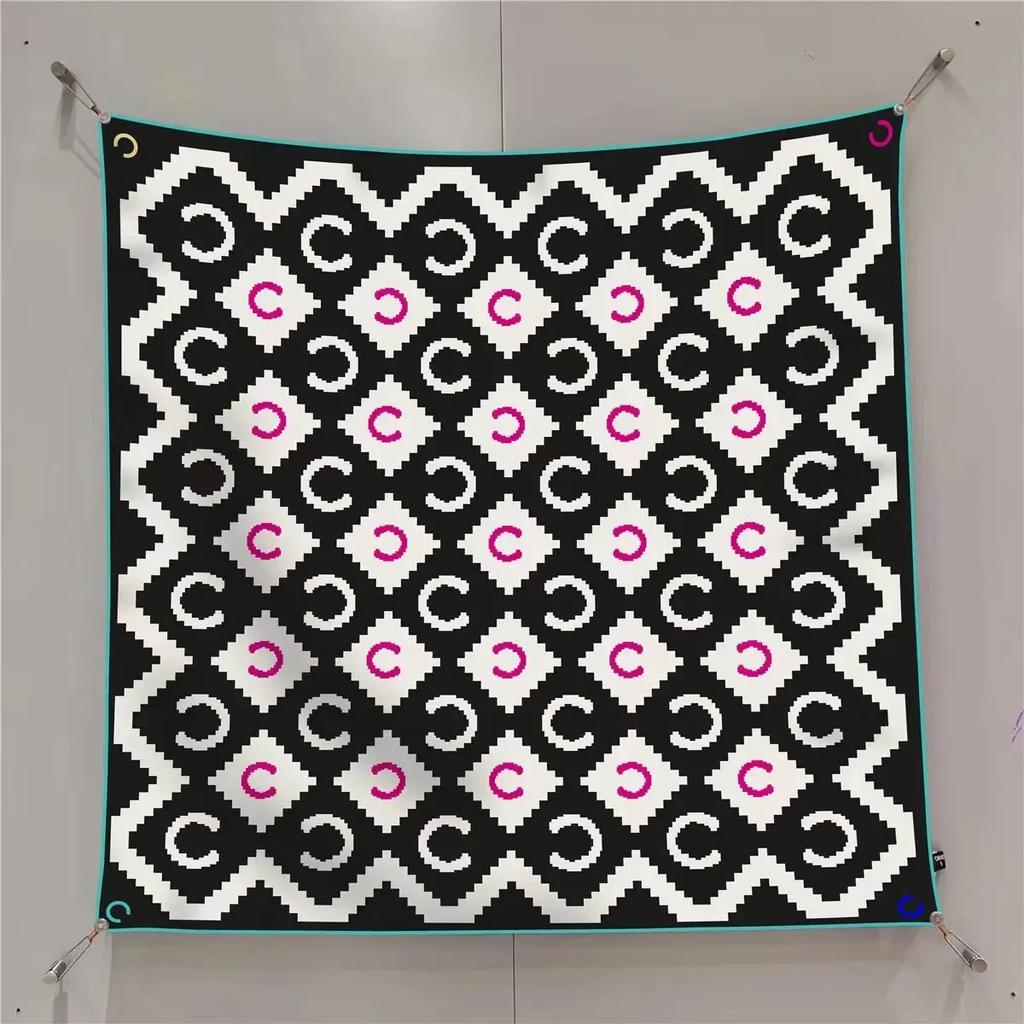 VREOVOR New 90cm × 90cm Large Square Scarf Handmade Desktop Printing Machine Right Angle Curled Edge Twill Silk Fashion Trends