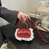 Versatile Vintage Lace Trim Pu Small Square Crossbody Bag For Women Daily Commute