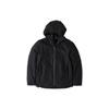 Solid Color Hooded Mid-Length Long Sleeve Zip Jacket Men Jackets Black A1NC6-001