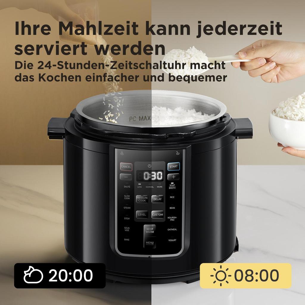 Мультиварка Midea 6 л, на 70% быстрее, 13 предустановок, рецепты онлайн
