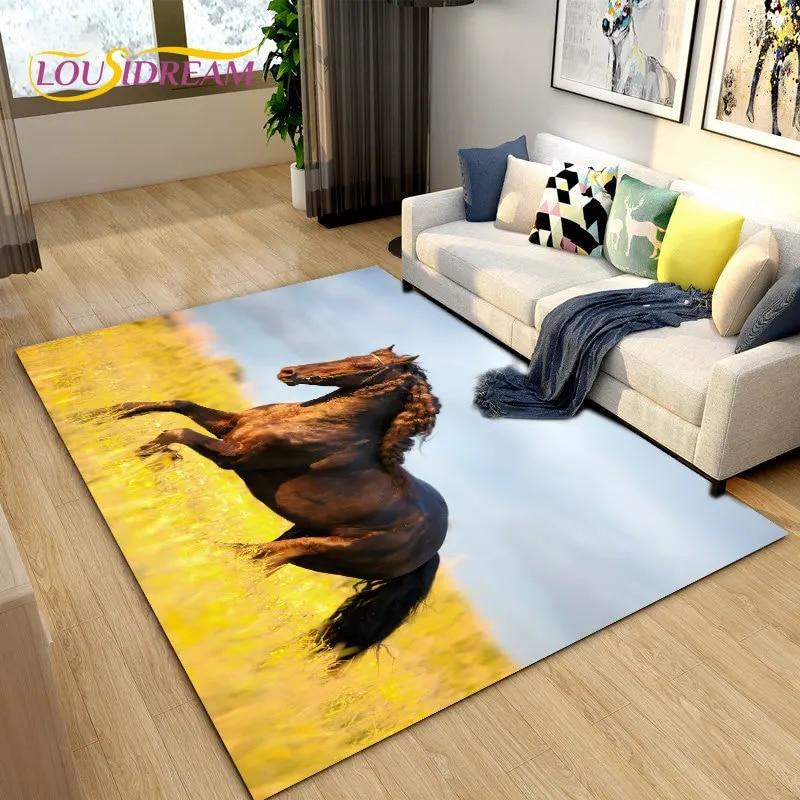 3D коврик с изображением животного Pentium Horse, коврик для гостиной, украшение детской комнаты, детский нескользящий напольный коврик для ползания
