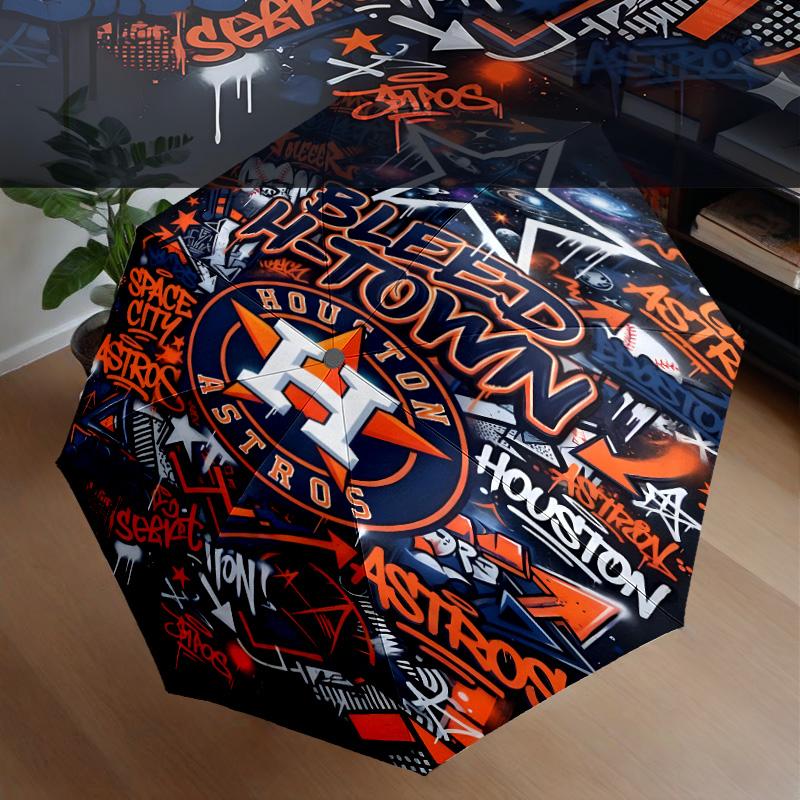 Houston basketball Graffiti Art Umbrella 8-Frame for Travel, Camping, Casual Lightweight Portable Umbrella, Essential for Every Family Holidays Gift