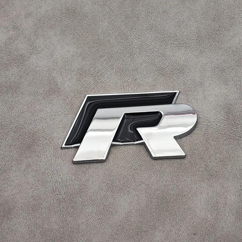 3D Metal R Line R Logo Front Grill Emblem Car Rear Trunk Sticker For Volkswagen VW R Line Golf 4 5 6 7 Touran Polo Accessories zd6