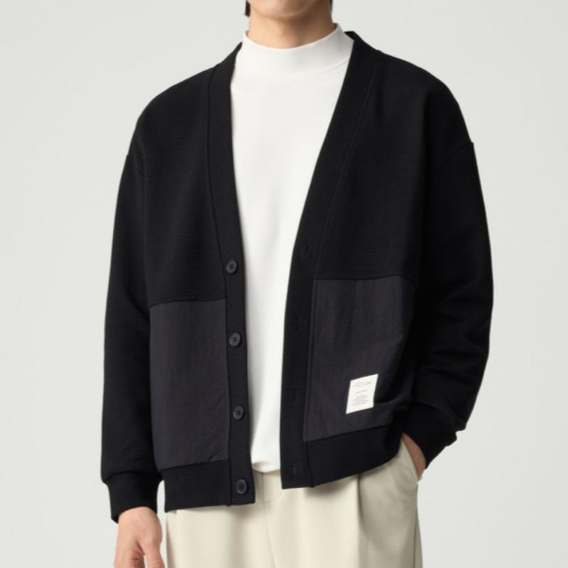 Весенний новый мужской простой свободный свитер с V-образным вырезом, кардиган, куртка