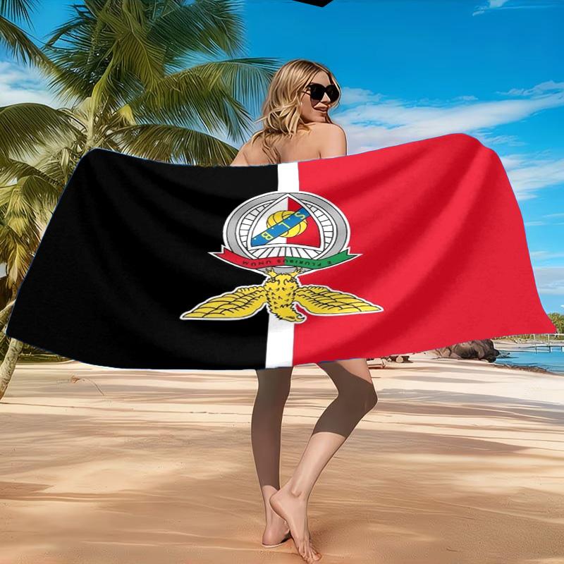 Ben Football Crest Printed Microfiber Beach Towel, Soft And Absorbent, Quick-Dry, Ideal for Summer Travel, Beach Essential, Swimming Pool