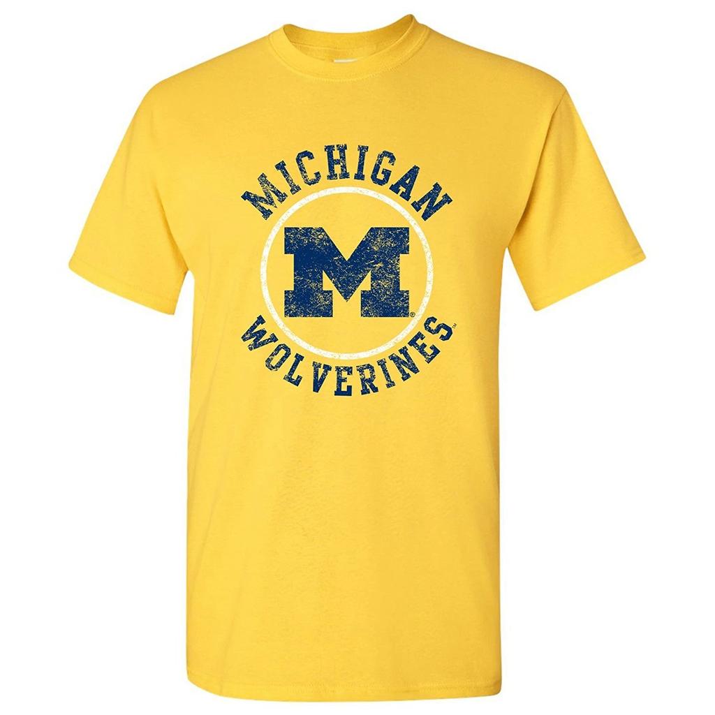 University of Michigan Distressed Circle Logo Licensed T-Shirt