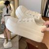 Height Increase 6cm~ Thick-soled Little White Shoes Women's 2025 Spring New Height Increase Muffin Shoes Casual Versatile Big Head Bread Shoes