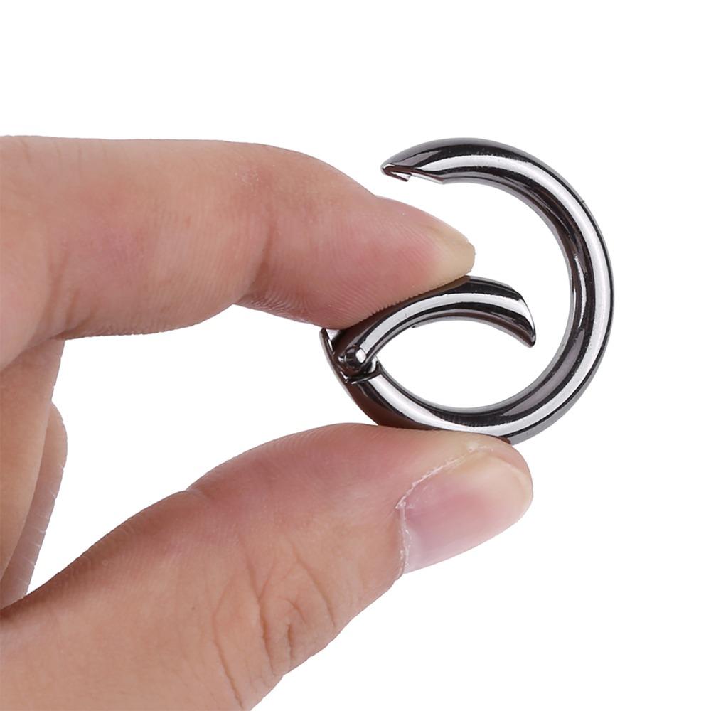 20 Pcs Round Round Carabiner Spring Snap Clips Zinc Alloy Keychain Buckle  Outdoor Activities