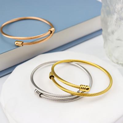 Браслет из титановой стальной проволоки, позолоченный браслет, регулируемый браслет из нержавеющей стали своими руками, индивидуальный браслет с нитью