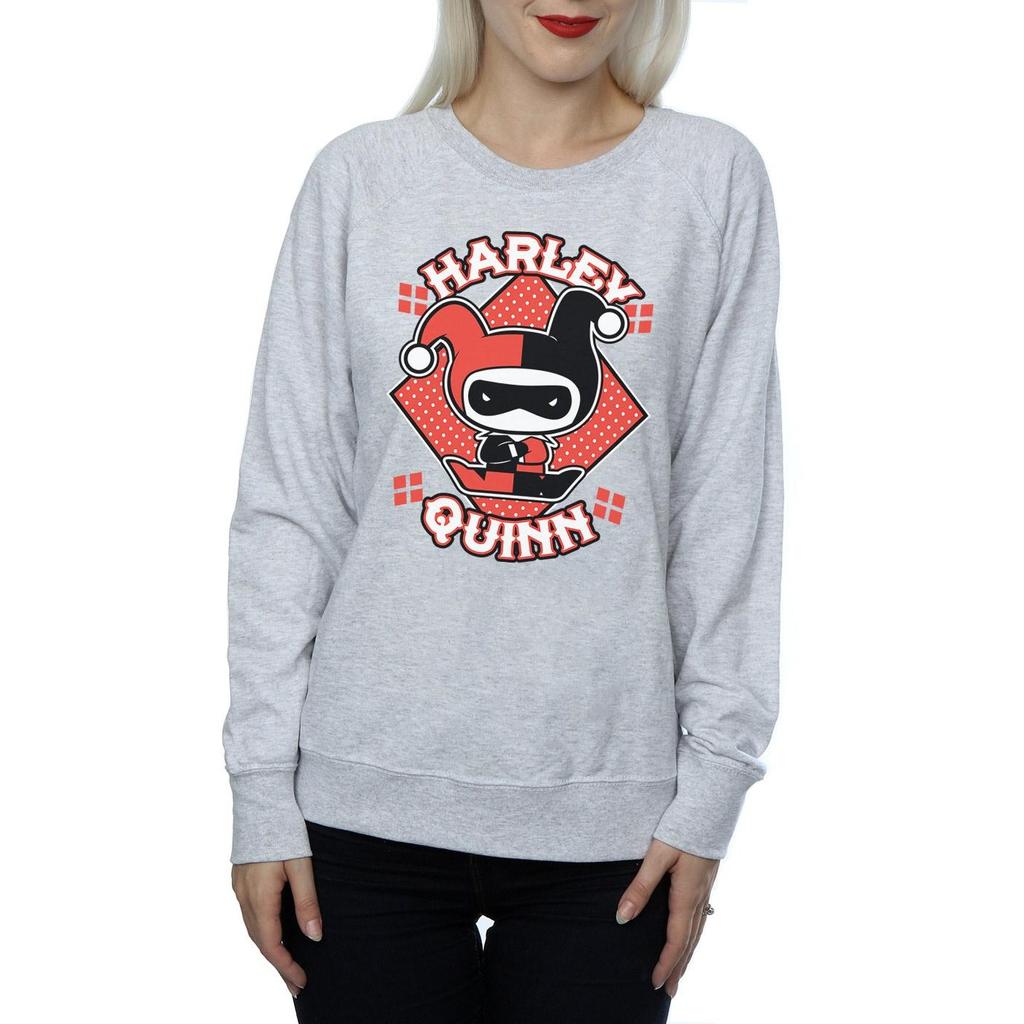 DC Comics Womens/Ladies Chibi Harley Quinn Badge Sweatshirt