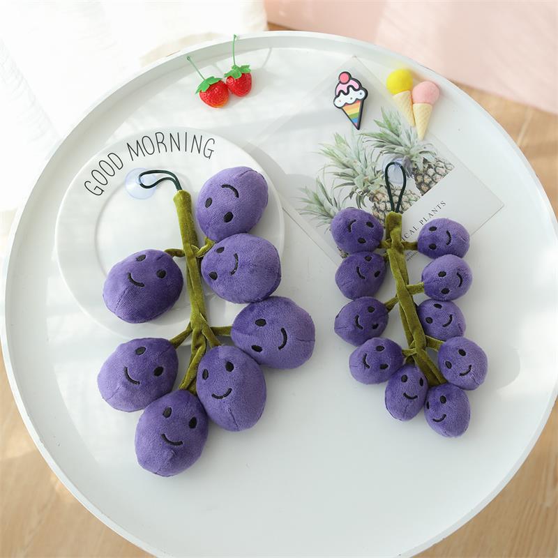 Grape-Themed Plush Doll String with Suction Cup - Green and Red Grape Pendants, Photo Props for Summer