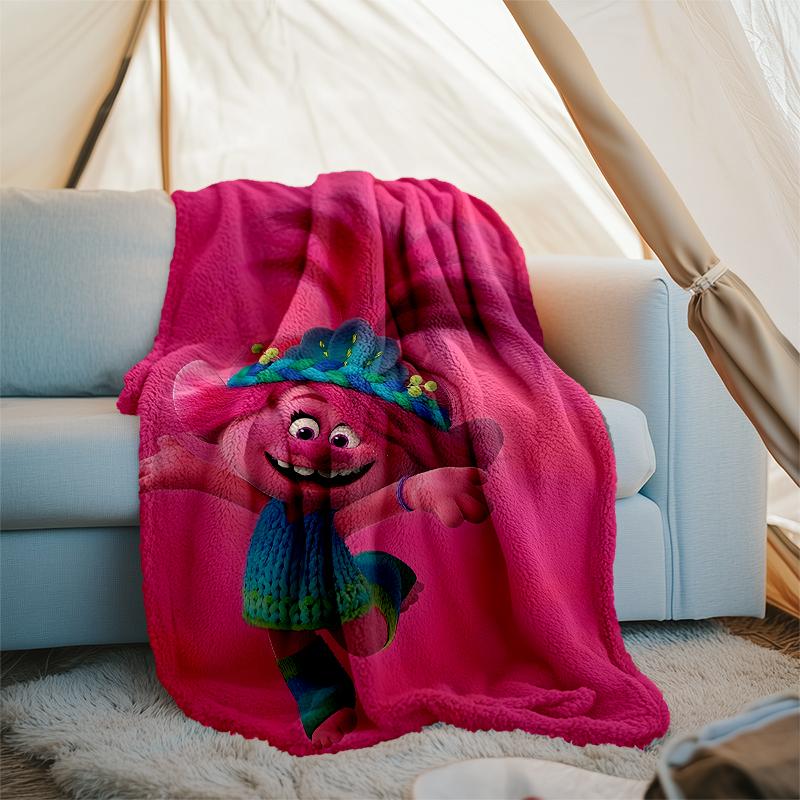 Trolls Theme Printed Blanket - Perfect for Couch, Bed, Travel & Outdoor Use | Machine Washable, Cozy & Durable.