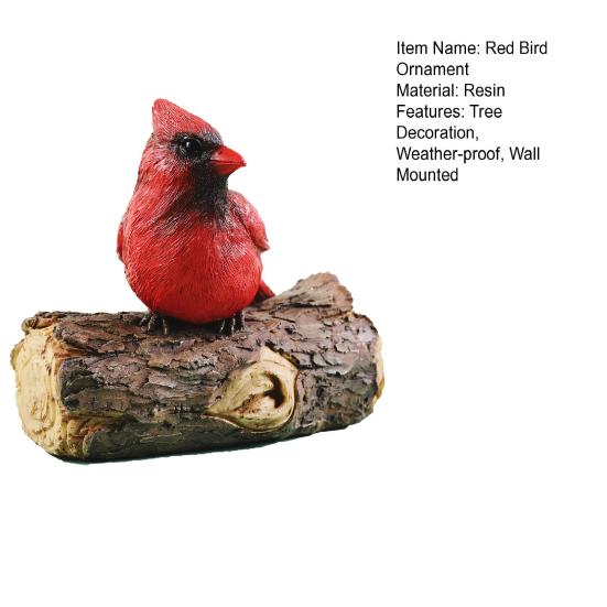 Красная статуэтка птицы, настенная красная статуэтка птицы, декор стола, украшение из смолы для сада, дерева, крыльца, двора, внутренней стены