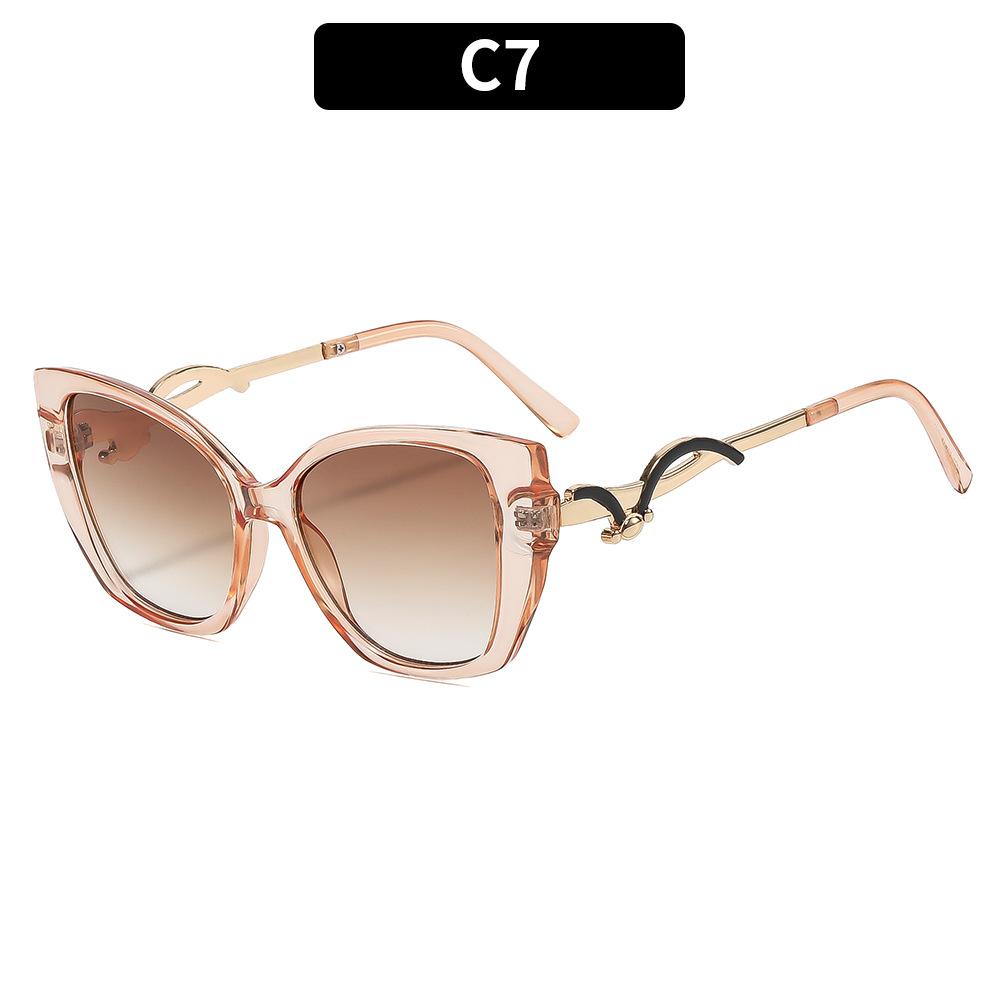 European and American fashion personality cat eye large frame sunglasses high sense casual trend versatile sunglasses Internet celebrity glasses