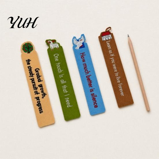 Embroidered Bookmark Felt for Men Women, House Pigeon Sheep Tree Lamb Design Pattern Book Mark, Handmade Decorative Page Marker, Accessory Small