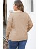 Azura Exchange Khaki Plus Size Textured Drop Shoulder Exposed Seam Top
