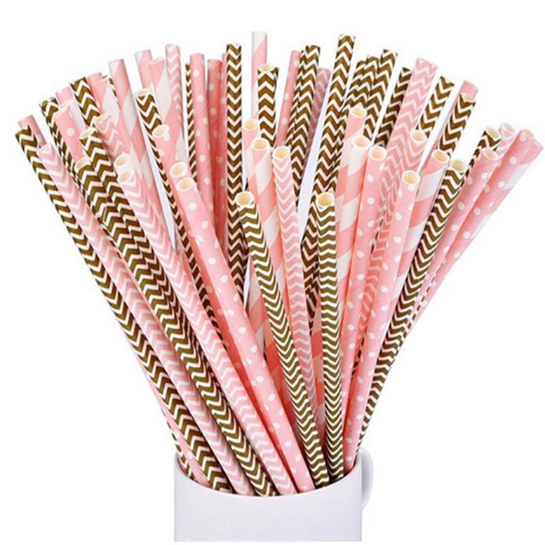 25 шт. фольги золото/серебро радуга одноразовые питьевые цветные бумажные трубочки рождественский свадьба день рождения украшения вечеринка мероприятия принадлежности