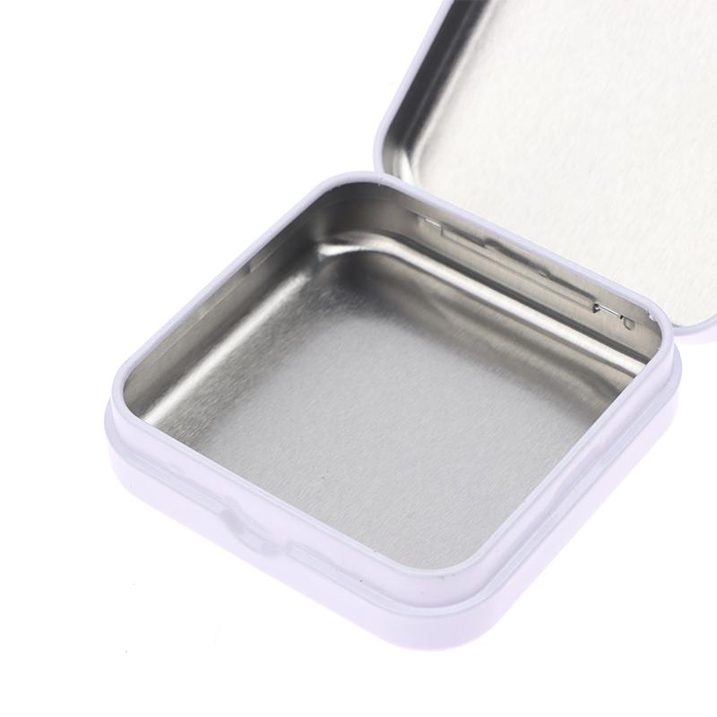 Мини-контейнер из металлической жести, квадратный откидной ящик для хранения с петлями, небольшой футляр для ювелирных изделий, монет, конфет, презервативов, органайзер, портативная коробка