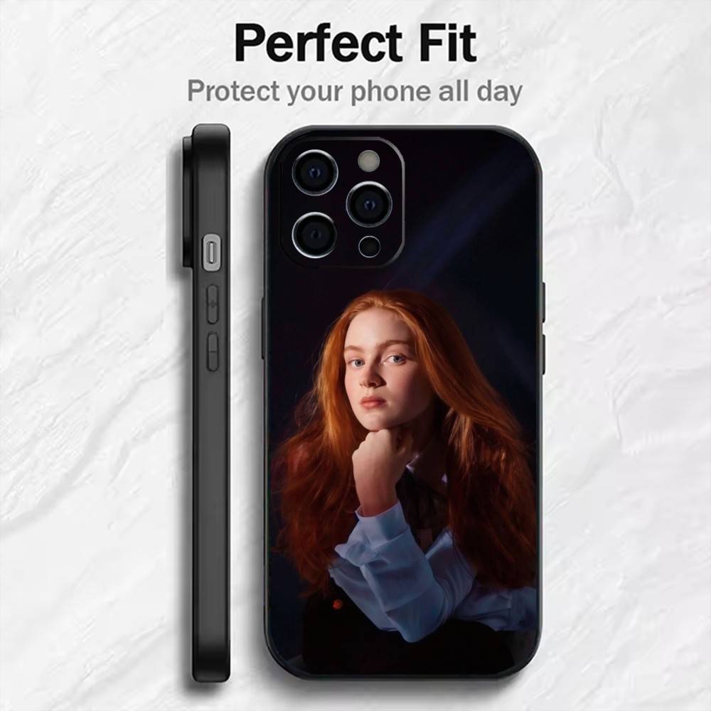 Sth M-Mex Actor S-Sadie S-Sink-kkS Phone Case For iPhone17,16,15,14,13,12 Plus,Max Soft Silicone Black Cover