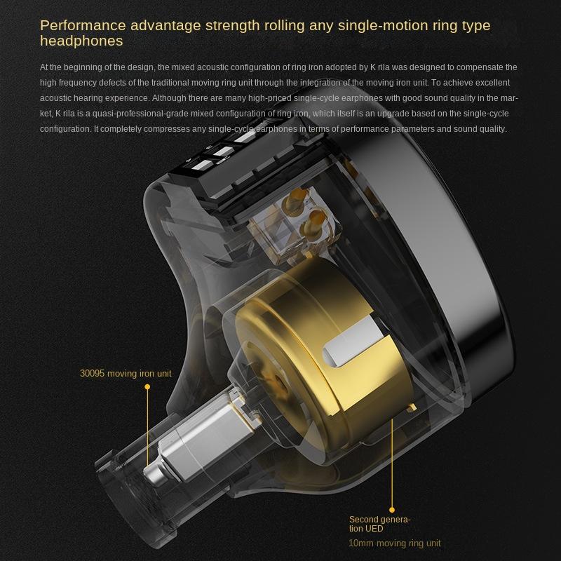 KZ-Krila The Tuning Sound Ring Железные наушники-вкладыши Гарнитура с подвижным утюгом Музыка HIFI Проводные наушники для мониторинга сцены