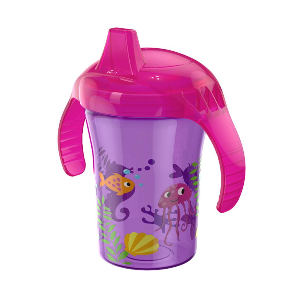 Super Spout Grip N' Sip Cup Two Handle No Spill Water Cup 260ml 8.8Ounce Sippy Cup Straw Learner Cup for Kid Toddlers