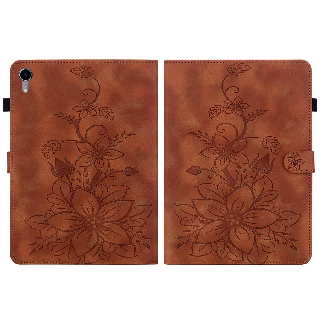 For Apple iPad Mini (2024) (Also Known As iPad Mini (A17 Pro)).PU Leather Exquisite Floral Embossed Design Tablet Case