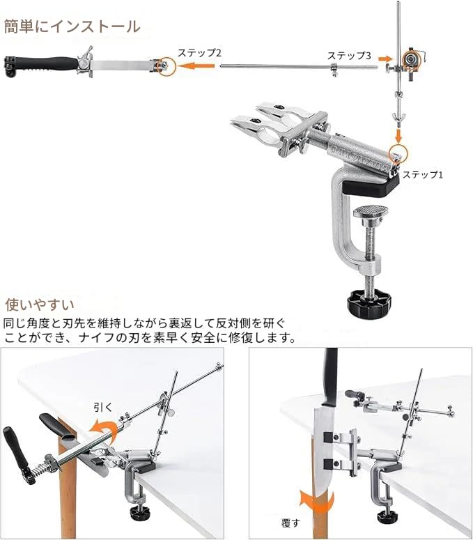 zmart Pro RX009 Точилка для ножей Фиксированный угол Заточка Алмазная Керамическая Кухонная Заточка Грубая Средняя Финишная Регулируемая Заточка Заточка Нержавеющая
