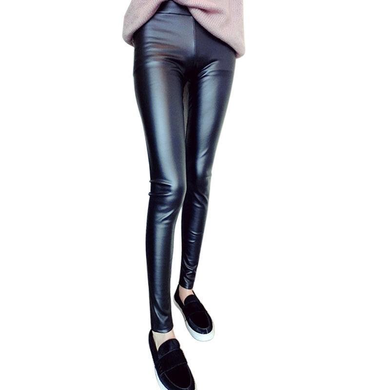 Elegant New For Women Girl Lady Faux Leather Pencil Pants Black Slim Trousers Legging For Chic Outfits