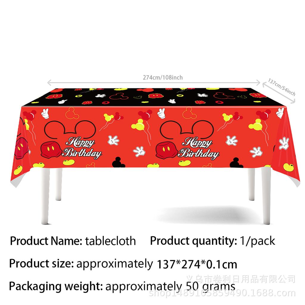 Mickey Mouse Birthday Theme Party Supplies Mickey Mouse Party Decorations Banner Flag Paper Plate Paper Cup Tablecloth