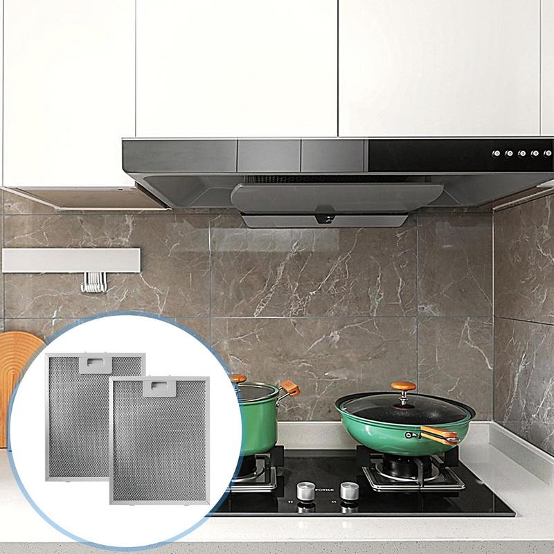 2 шт. алюминиевых фильтров для кухонной вытяжки, металлические сетчатые фильтры для вытяжного вентилятора, кухонные инструменты для дома, кухни, ресторана, вытяжной системы