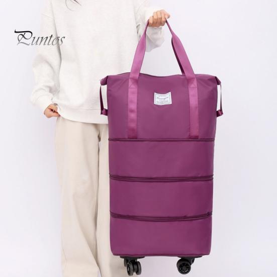 Багажная сумка с несколькими отделениями, большая вместимость, водонепроницаемая, прочная, расширяемая, со съемными колесами