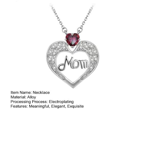 Ожерелье для мамы, женское ожерелье с подвеской в виде сердца из искусственного кристалла, подарок на День матери для мамы, бабушки, жены от дочери, сына