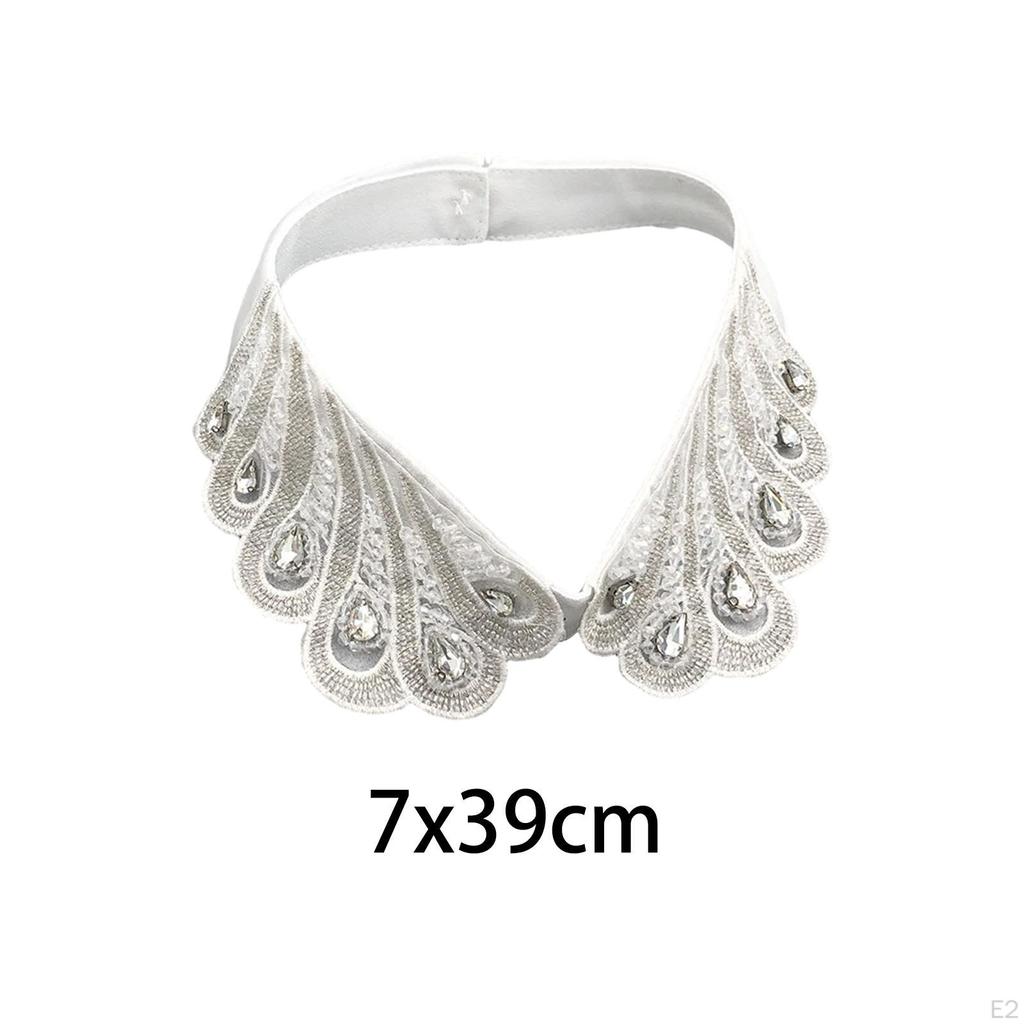 Кружевная рубашка с ручным бисером, колье с лацканами, повседневная сетчатая съемная блузка для платьев, тематическая