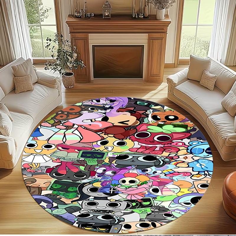 Dandy's World Print Round Rug, Washable Floor Carpet, For Entryway Dorm Laundry Room Office Study, Home Decor Birthday Christmas Gift