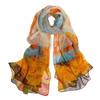 Spring Summer 100% Silk Scarf Shawl Hijab Wrap Women Long Thin Flower Beach Scarves 180*110cm