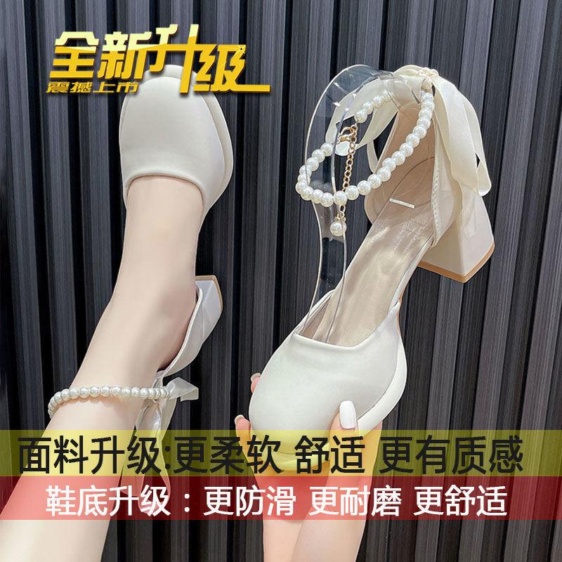 Туфли Мэри Джейн на высоком каблуке в стиле феи, женские, весна-лето 2025, новые, французский темперамент, подходящая юбка, босоножки на толстом каблуке