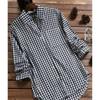 Shirt Tops Blouse Womens Ladies Loose Casual Plus Size Check Plaid Long Sleeve