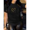 Женская футболка с принтом в виде сердца, европейский размер, стильная, повседневная, удобная, спортивная одежда
