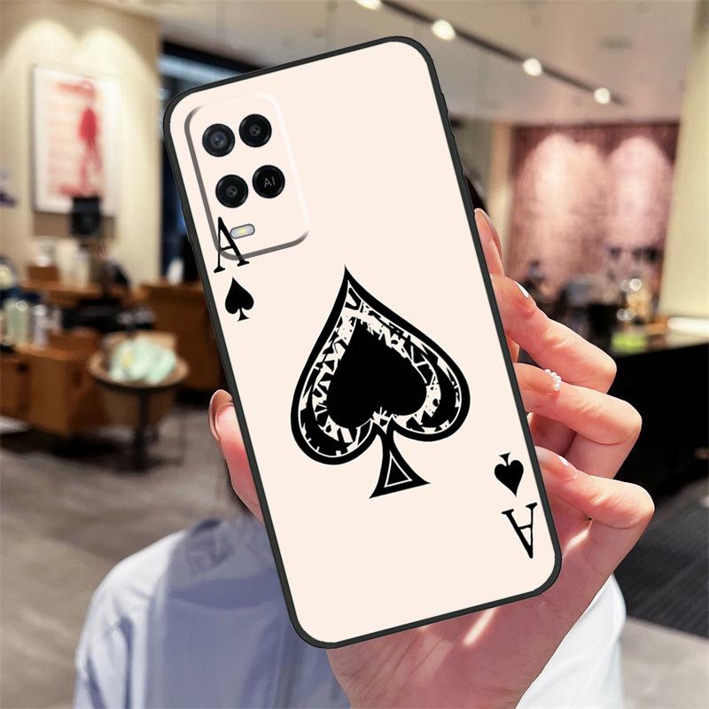 Кейс для карт Покер Туз пик Для Oppo A94 A74 A54 A18 A38 A58 A78 A98 A40 A60 A80 A16 A76 A96 A15 A17 A77 A57S Чехол