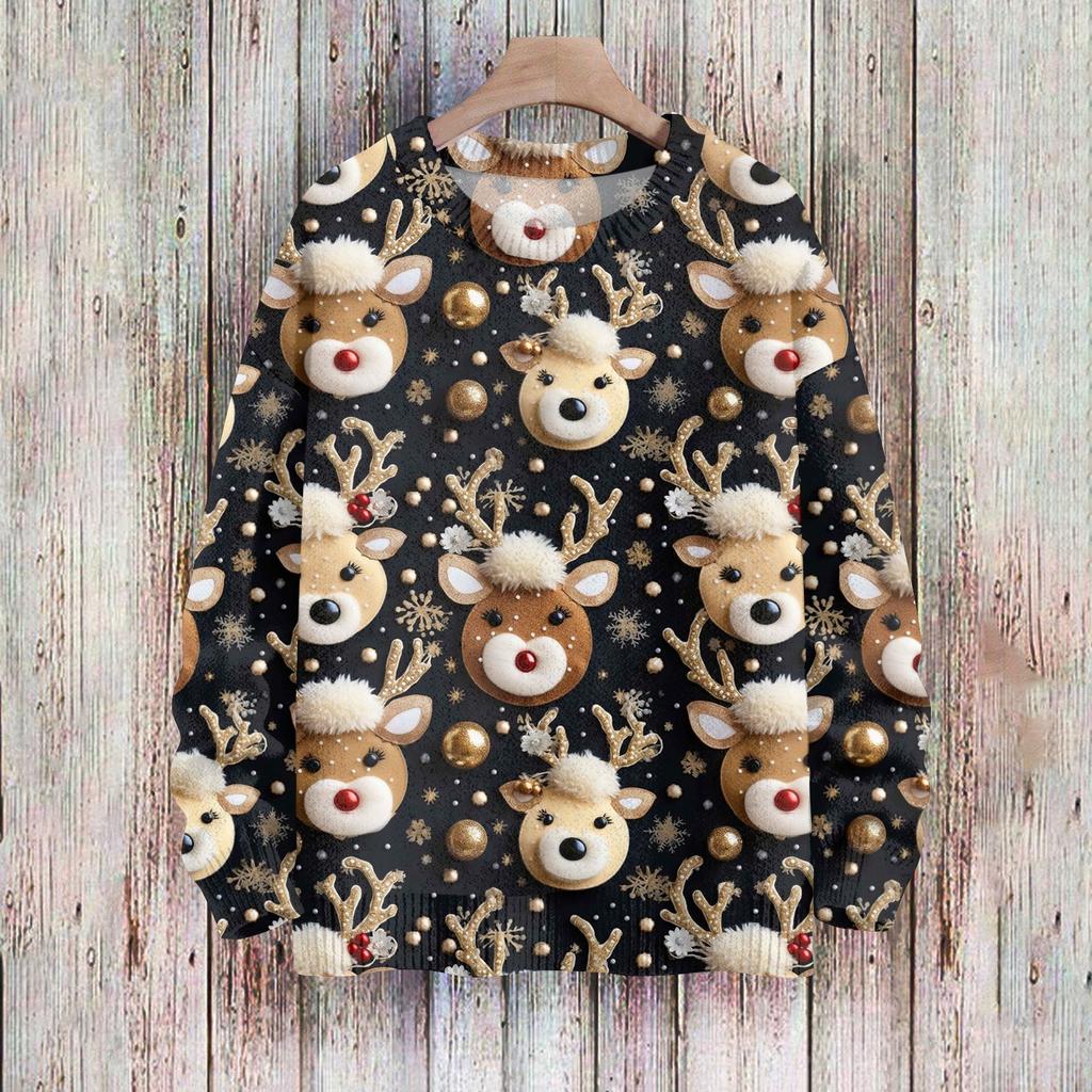 Christmas Sweatshirts For Women Knit Sweater Cute Shirt Fall Crewneck Pullover Tops