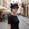 Милые кошачьи ушки Женский берет Японский стиль Узор кошачьих лапок Кепка газетчика Аниме Сладкая бейсболка Повседневная одежда