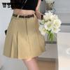 Летние плиссированные юбки, женские однотонные мини-юбки в японском стиле для подростков с высокой талией, универсальная уличная повседневная юбка