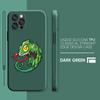 Забавный чехол для телефона с изображением ящерицы-хамелеона iPhone 11 12 13 14 Pro Max 7 8 Plus XR XS SE с прямым краем, жидкий силикагель, чехол Funda