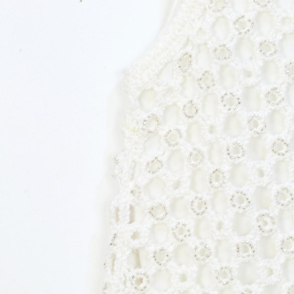 Белый вязаный жилет без рукавов во французском стиле с отделкой шипами для женщин