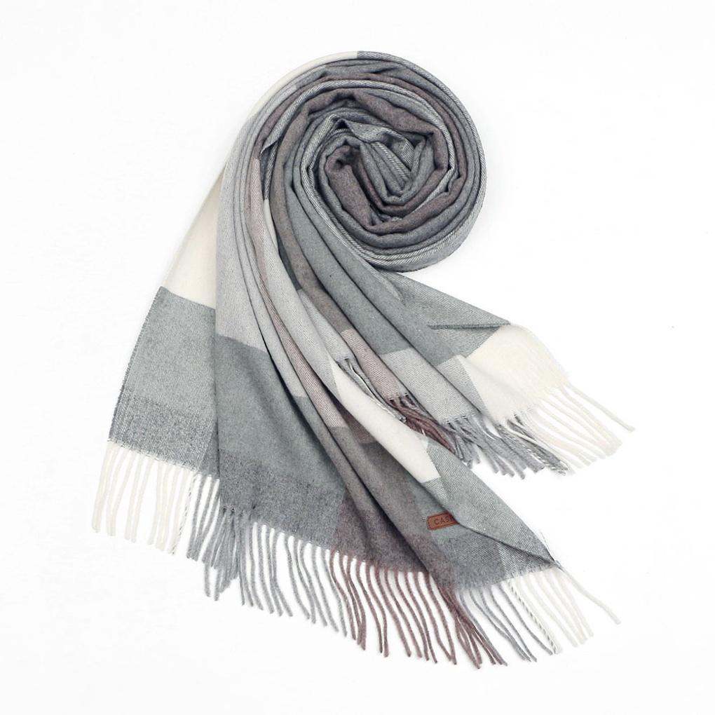 Cashmere color-block muffler, unisex couple winter scarf