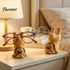 Novelty Home Decoration Upside-down Pug Glasses Holder, Durable Organic Resin Eyeglass Stand, Stable Spectacle Frame Support Cute Animal Display Rack