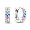 925 Sterling Silver Floral Plant Colourful Series Jewelry Fashion Zircon Circle Hoop Earrings for Women Gift Accessories