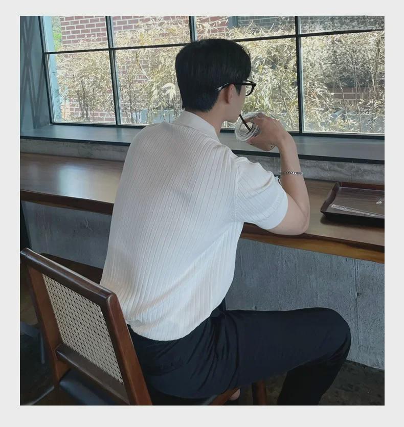 Мужская модная футболка-поло в японском стиле – летняя трикотажная однотонная футболка с короткими рукавами и лацканами