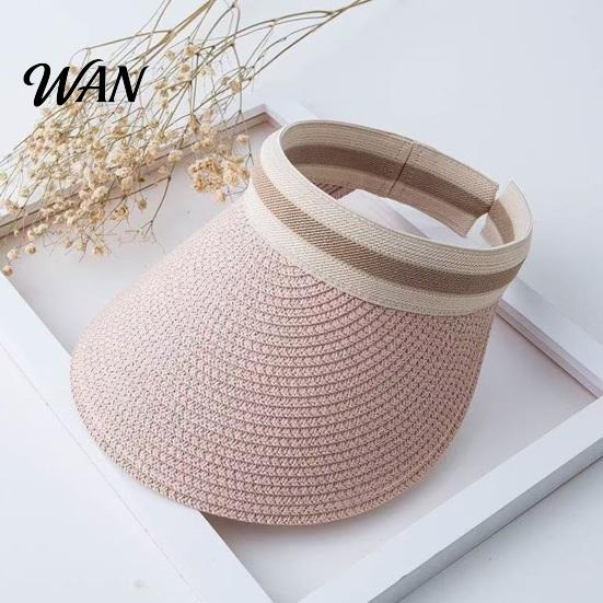 Straw Sun Hat Summer Foldable Hat, Breathable Braided Portable UV Protection for Beach Travel Hiking Headwear