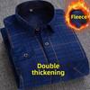 Thickened Fleece Warmth Men's Shirt Winter Business Casual Plaid Patterned Mid-aged And Elderly Style Direct Home Sale